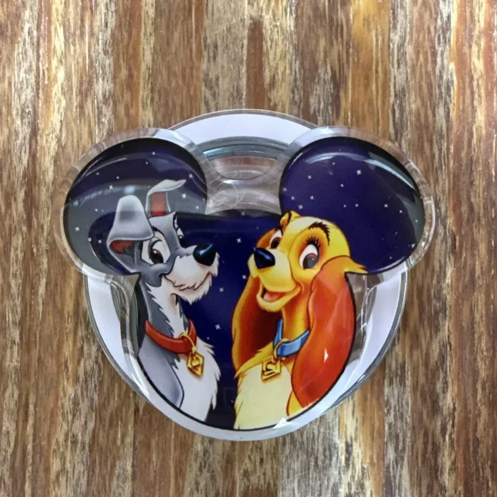Magnetic Lady and the Tramp Themed Mickey Ears Pop Up Phone Grip